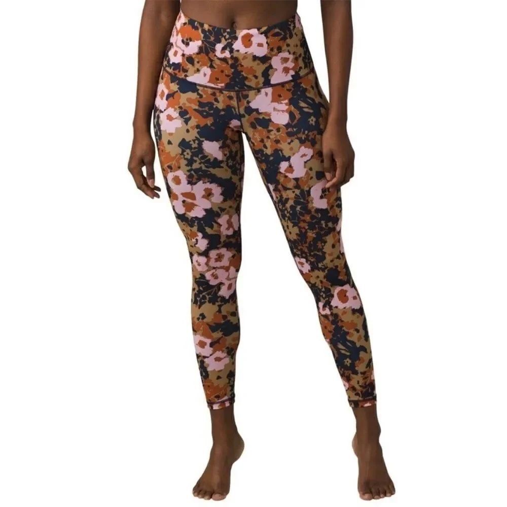 Prana Kimble Printed 7/8 Legging Pants, Nordic Pink Wildflower L